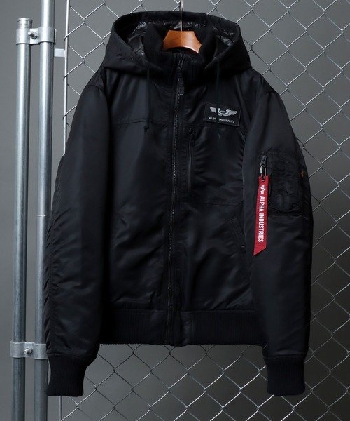 【ALPHA/アルファ】THERMOLITE HOODED RIB JACKET/フーデッドリブジャケット TA1672 ミリタリーブルゾン アウター ALPHA/アルファ HOODED RIB