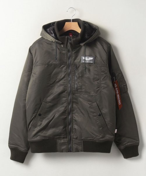 【ALPHA/アルファ】THERMOLITE HOODED RIB JACKET/フーデッドリブジャケット TA1672 ミリタリーブルゾン アウター ALPHA/アルファ HOODED RIB