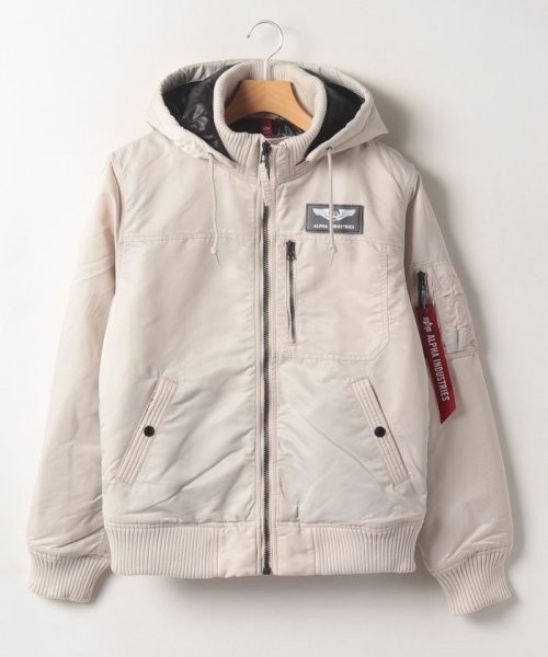 【ALPHA/アルファ】THERMOLITE HOODED RIB JACKET/フーデッドリブジャケット TA1672 ミリタリーブルゾン アウター ALPHA/アルファ HOODED RIB