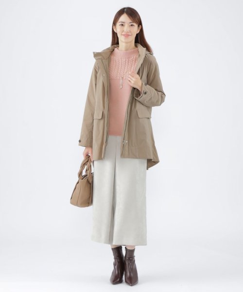 【L】【ウォッシャブル】エアリーウールミニケーブルボトルネックニット ウォッシャブル