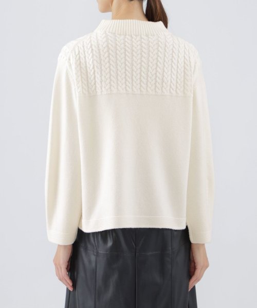 【L】【ウォッシャブル】エアリーウールミニケーブルボトルネックニット ウォッシャブル