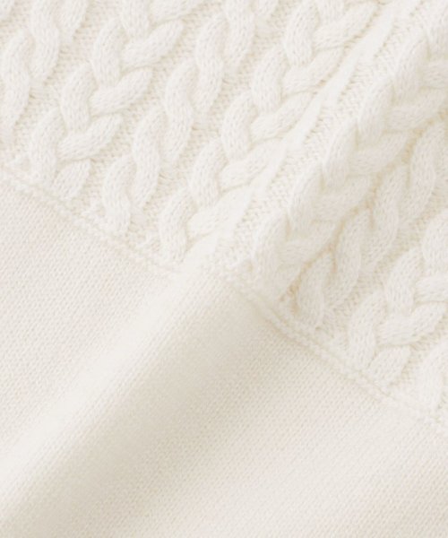 【L】【ウォッシャブル】エアリーウールミニケーブルボトルネックニット ウォッシャブル