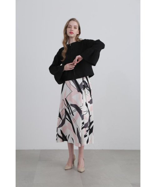 ◆ジオメトリックアートプリントスカート 