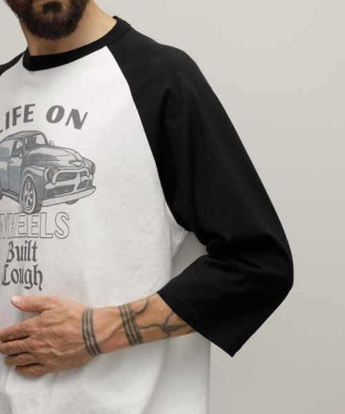 Schott(ショット)/RS T－SHIRT "LIFE ON WHEELS"/ラグランスリーブ Ｔシャツ "ライフ オン ホイールズ/img04