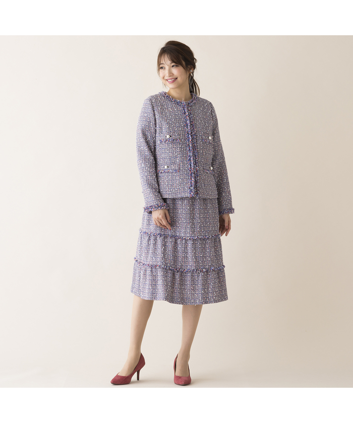 セットアップ対応】ファンシーツイードジャケット(505761758)｜阪急