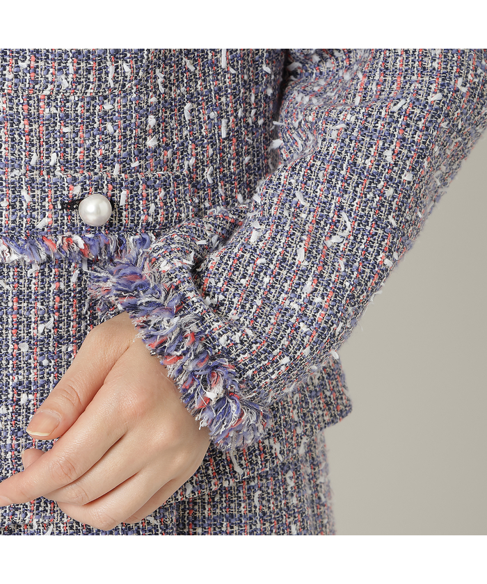 【美品】Rose Tiara ローズティアラ ファンシーツイードジャケット セットアップ対応】ファンシーツイードジャケット(505761758)｜阪急