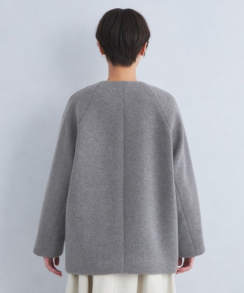 SENTDALE WOOL セントデールウール ノーカラー ミドル コート B80 W58 H86 着用サイズ：M