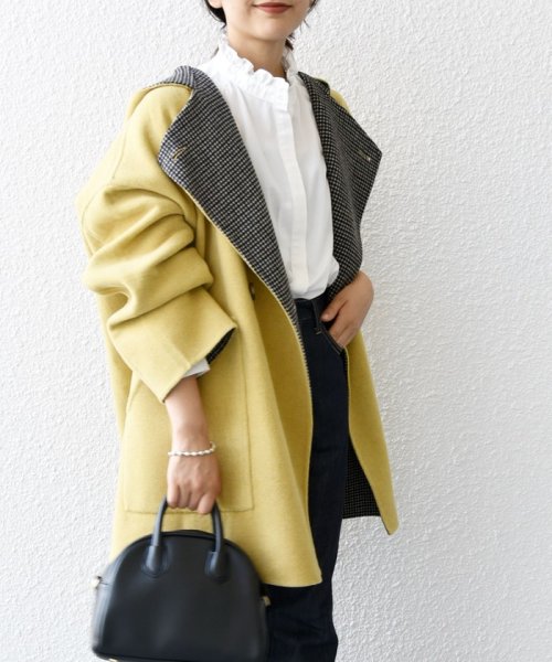 SHIPS any: リバー フーディー ポンチョ ハーフ コート SHIPS any リバー ポンチョ