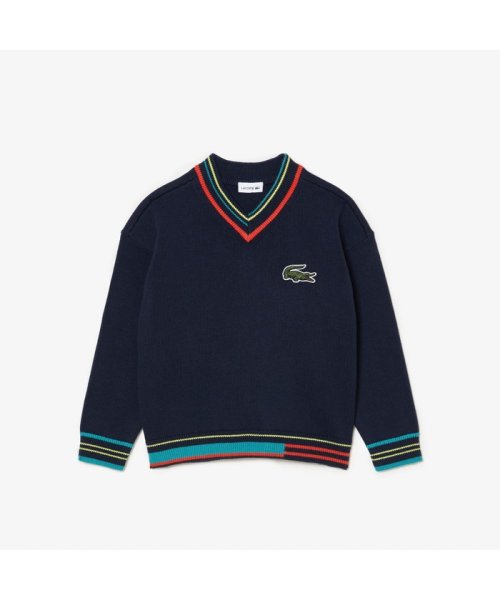 LACOSTE KIDS(ラコステ　キッズ)/アシンメトリーリブニットJUNIORチルデンニットセーター/img04