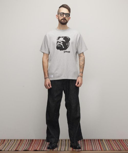 Schott(ショット)/HEATHER T－SHIRT "STENCIL BULLDOG"/ヘザーTシャツ "ステンシル ブルドッグ/img06