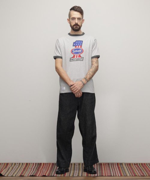 Schott(ショット)/HEATHER TRIM T－SHIRT"NO.1 AMERICAN"/ヘザートリムTシャツ "ナンバーワン アメリカン/img06