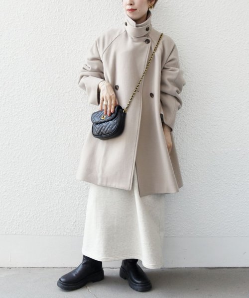 SHIPS any: PONTETORTO スタンド & ダブル カラー コート 2 