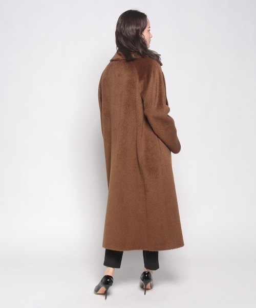 アルパカ混シャギーダブルコート 