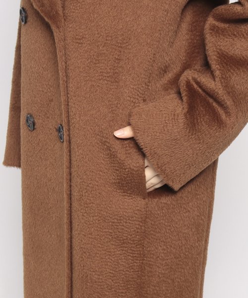 アルパカ混シャギーダブルコート 