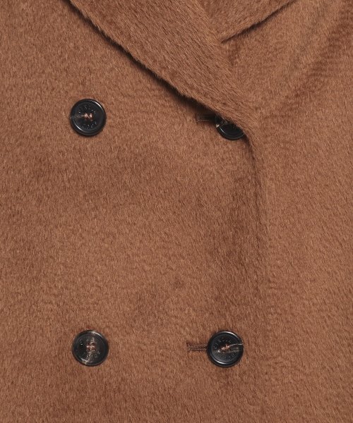 アルパカ混シャギーダブルコート 