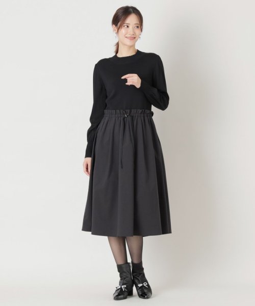 TO BE CHIC(L SIZE)(トゥービーシック Lサイズ)/【L】レーヨンナイロンニットコンビ ワンピース/img02