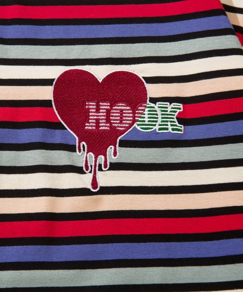 HOOK(HOOK（フック）)/HOOK －original－　溶けるハート刺繍カラフルボーダー長袖tシャツ/img17