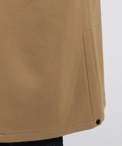 ファインメリノメルトン スタンドカラーコート 