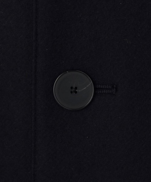 ファインメリノメルトン スタンドカラーコート 