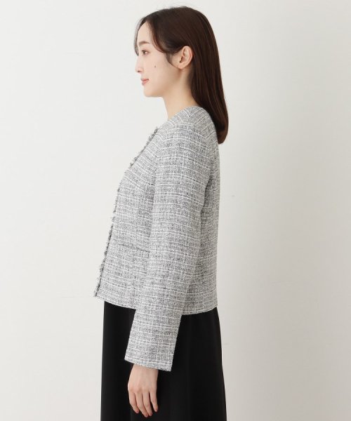 【セレモニースーツ】ラメツイード ノーカラージャケット Mサイズ着用 ＊＊＊＊＊＊＊＊＊＊＊＊＊＊＊＊＊＊＊＊＊＊