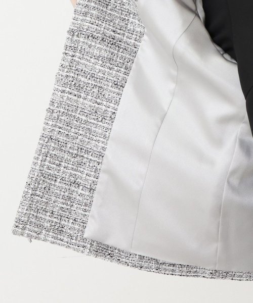 【セレモニースーツ】ラメツイード ノーカラージャケット Mサイズ着用 ＊＊＊＊＊＊＊＊＊＊＊＊＊＊＊＊＊＊＊＊＊＊