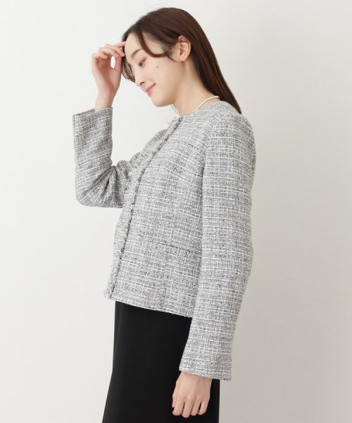 【セレモニースーツ】ラメツイード ノーカラージャケット Mサイズ着用 ＊＊＊＊＊＊＊＊＊＊＊＊＊＊＊＊＊＊＊＊＊＊