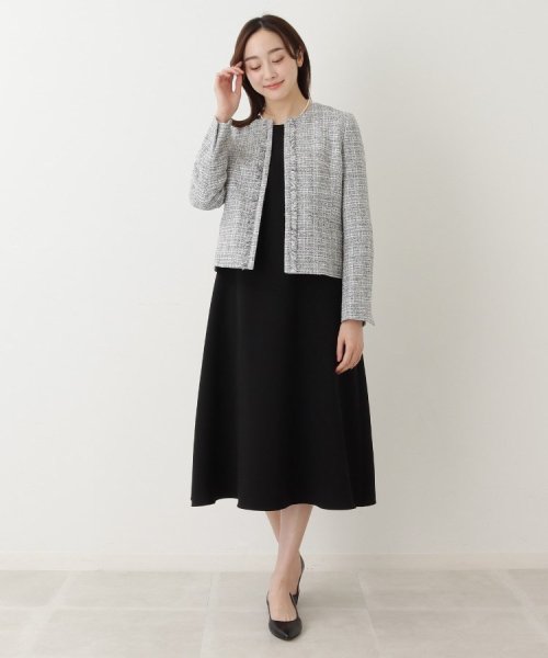 【セレモニースーツ】ラメツイード ノーカラージャケット Mサイズ着用 ＊＊＊＊＊＊＊＊＊＊＊＊＊＊＊＊＊＊＊＊＊＊