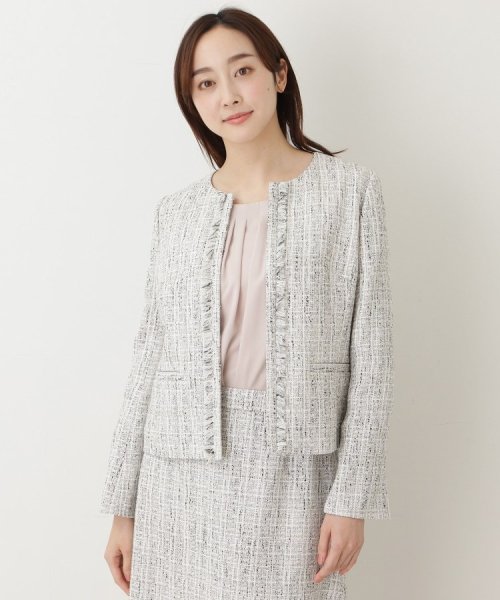 【セレモニースーツ】ラメツイード ノーカラージャケット Mサイズ着用 ＊＊＊＊＊＊＊＊＊＊＊＊＊＊＊＊＊＊＊＊＊＊