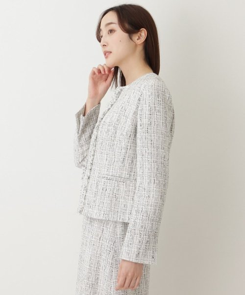 【セレモニースーツ】ラメツイード ノーカラージャケット Mサイズ着用 ＊＊＊＊＊＊＊＊＊＊＊＊＊＊＊＊＊＊＊＊＊＊