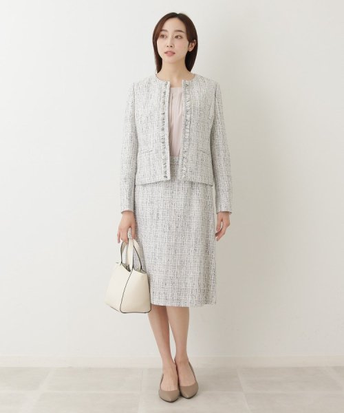 【セレモニースーツ】ラメツイード ノーカラージャケット Mサイズ着用 ＊＊＊＊＊＊＊＊＊＊＊＊＊＊＊＊＊＊＊＊＊＊