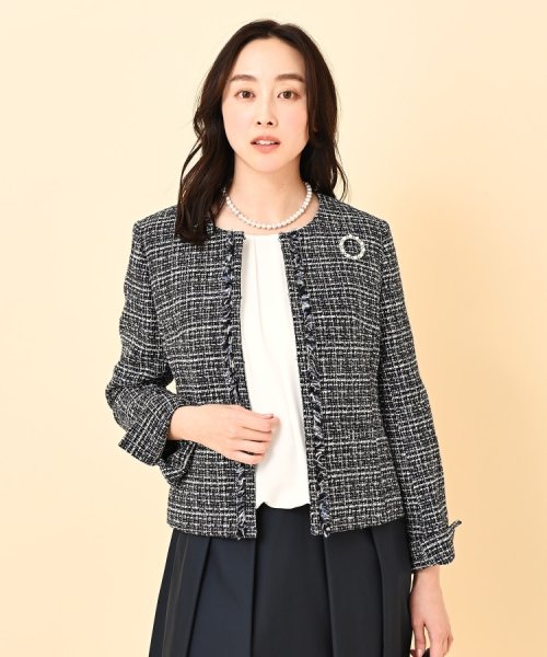 【セレモニースーツ】ラメツイード ノーカラージャケット Mサイズ着用 ＊＊＊＊＊＊＊＊＊＊＊＊＊＊＊＊＊＊＊＊＊＊