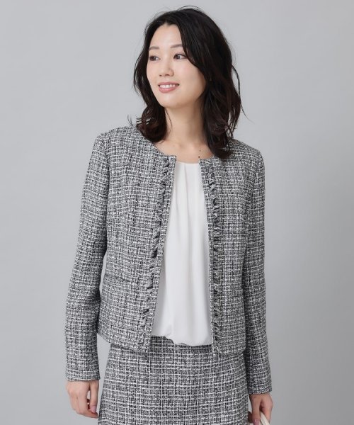 【セレモニースーツ】ラメツイード ノーカラージャケット Mサイズ着用 ＊＊＊＊＊＊＊＊＊＊＊＊＊＊＊＊＊＊＊＊＊＊