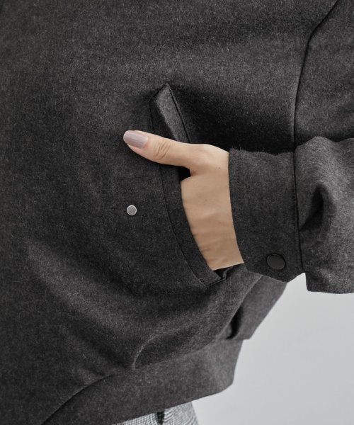 ウールジャージーショートブルゾン【エディター三尋木奈保さんコラボ】 商品説明エディター三尋木さんとのコラボレーションアイテム【素材】国内のニッターで編立てたウール100%のスムースカットソーに軽く縮 Q2502074944(19228円)