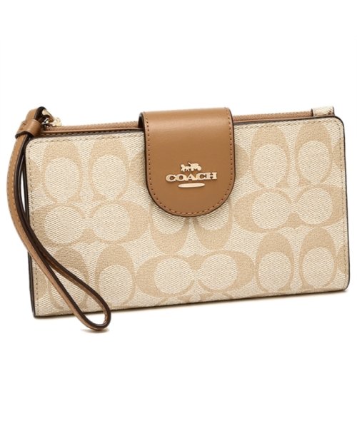 COACH(コーチ)/コーチ アウトレット 長財布 シグネチャー ベージュ レディース COACH FC2874 IMNLJ/img01