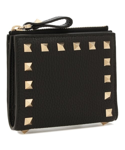ヴァレンティノ 二つ折り財布 ロックスタッズ ミニ財布 ブラック レディース VALENTINO GARAVANI 3W2P0W06 VSH 0NO ROCKS VALENTINO GARAVANI ヴァレンティノ 二つ折り財布 ロックスタッズ ミニ財布 ブラック レディース 3W2P0W06 VSH 0NO cm