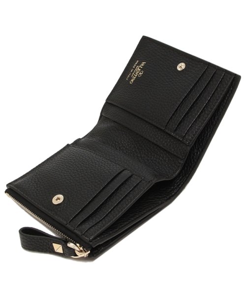 ヴァレンティノ 二つ折り財布 ロックスタッズ ミニ財布 ブラック レディース VALENTINO GARAVANI 3W2P0W06 VSH 0NO ROCKS VALENTINO GARAVANI ヴァレンティノ 二つ折り財布 ロックスタッズ ミニ財布 ブラック レディース 3W2P0W06 VSH 0NO cm