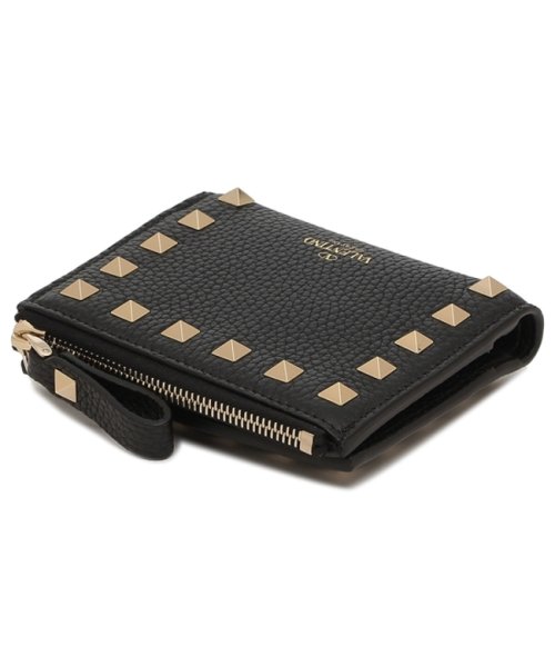 ヴァレンティノ 二つ折り財布 ロックスタッズ ミニ財布 ブラック レディース VALENTINO GARAVANI 3W2P0W06 VSH 0NO ROCKS VALENTINO GARAVANI ヴァレンティノ 二つ折り財布 ロックスタッズ ミニ財布 ブラック レディース 3W2P0W06 VSH 0NO cm