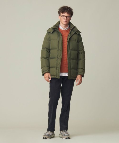 【ビジネス対応可】ベーシックタフタ ダウンコート / デタッチャブルフード 