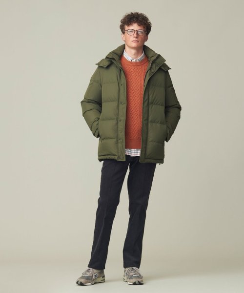 【ビジネス対応可】ベーシックタフタ ダウンコート / デタッチャブルフード 