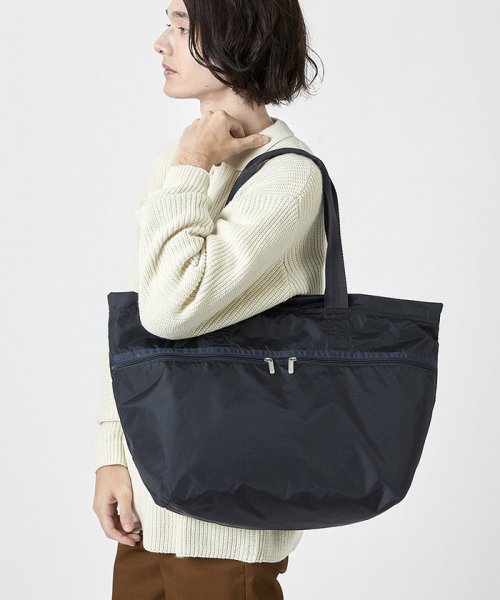 CARLIN ZIP TOP TOTE BAGディープシーブルー 