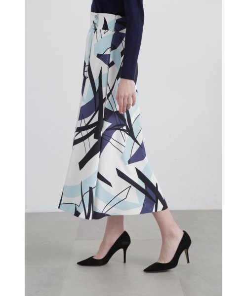 ◆ジオメトリックアートプリントスカート 