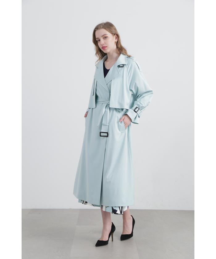 ウールコート 美品 ブルー色&グレーバッグ ウールビーバー ロングコート(コート)｜TO BE CHIC(トゥー ビー
