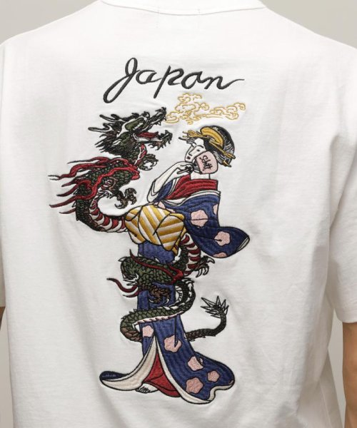 Schott(ショット)/T－SHIRT "LADY WITH THE DRAGON EMB"/刺繍Tシャツ "レディ ウィズ ザ ドラゴン/img15