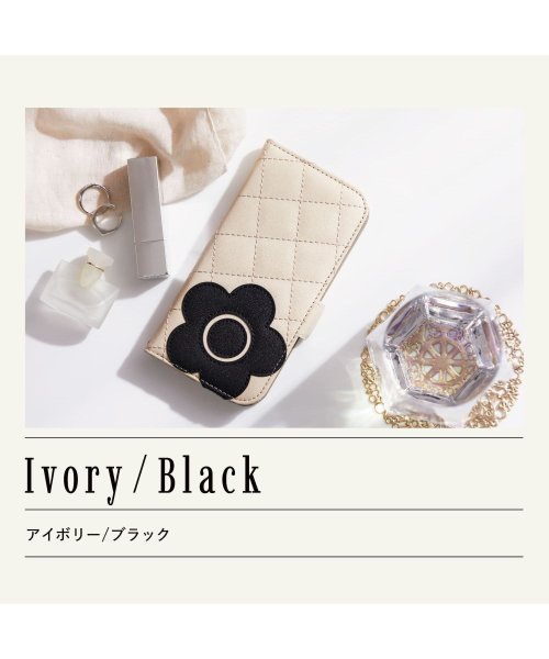 MARY QUANT(マリークヮント)/MARY QUANT マリークヮント iPhone 15 14 ケース スマホケース 携帯 レディース スタンド PU QUILT LEATHER BOOK T/img12