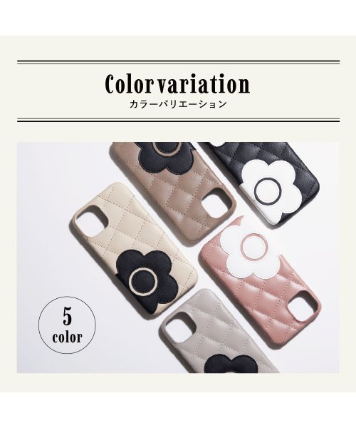 MARY QUANT(マリークヮント)/MARY QUANT マリークヮント iPhone 15 14 ケース スマホケース 携帯 レディース PU QUILT LEATHER SHELL CASE /img07
