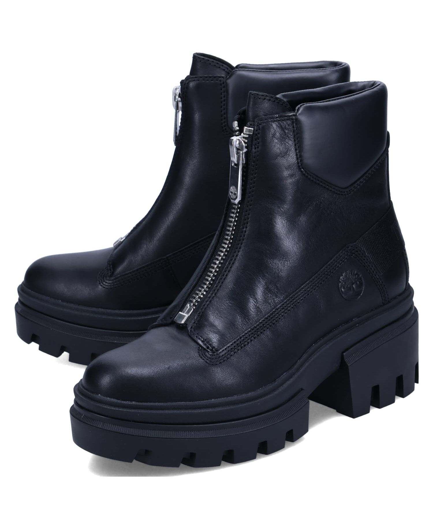 ティンバーランド Timberland ブーツ エヴァーリー フロントジップ レディース 厚底 EVERLEIGH FRONT ZIP BOOT  ブラック 黒