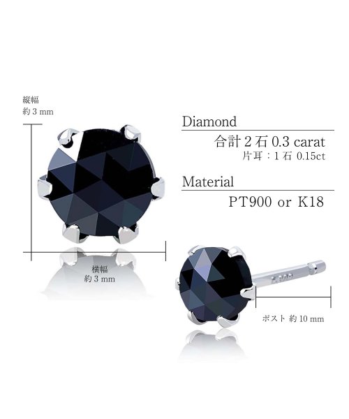 LARA Christie(ララクリスティー)/ピアス レディース ブラックダイヤモンド 0.3ct  PT900 K18 ララクリスティー le56－0005/img09