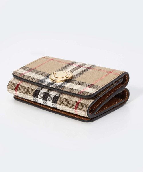 BURBERRY(バーバリー)/バーバリー BURBERRY 8070416 三つ折り財布 LS LARK DFC レディース 財布 チェック＆レザー スモール フォールディングウォレット ア/img03