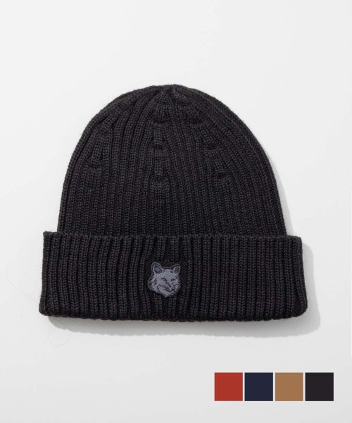 MAISON KITSUNE(メゾンキツネ)/メゾンキツネ MAISON KITSUNE LM06111KT1022 ビーニー FOX HEAD PATCH RIBBED BEANIE メンズ 帽子 フォッ/img01