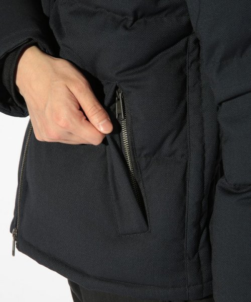 T/Rバーズアイスタンドカラーエコダウンブルゾン 